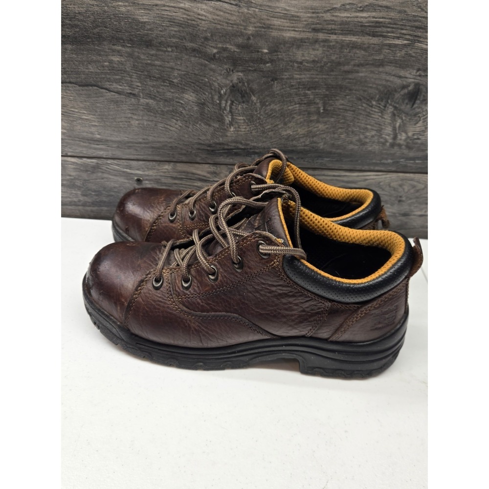 Timberland PRO Titan Oxford 63189 Brown Safety Toe WORK Shoes Women's Size 10 M